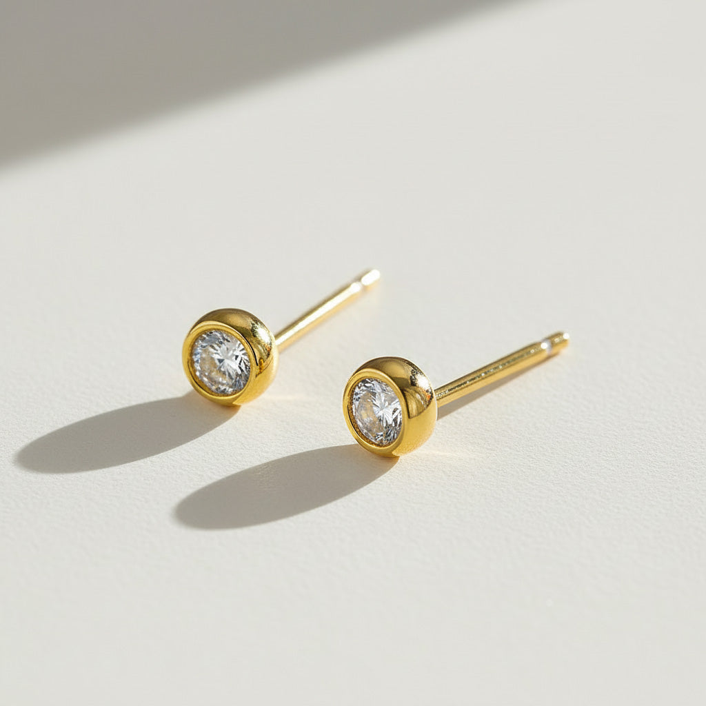 0.5ct Moissanite Bezel Stud Earrings
