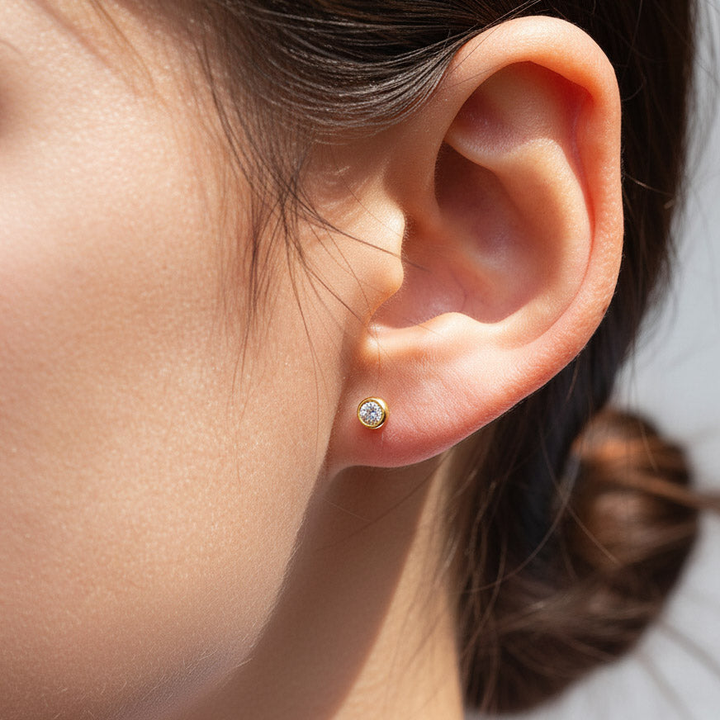 0.5ct Moissanite Bezel Stud Earrings