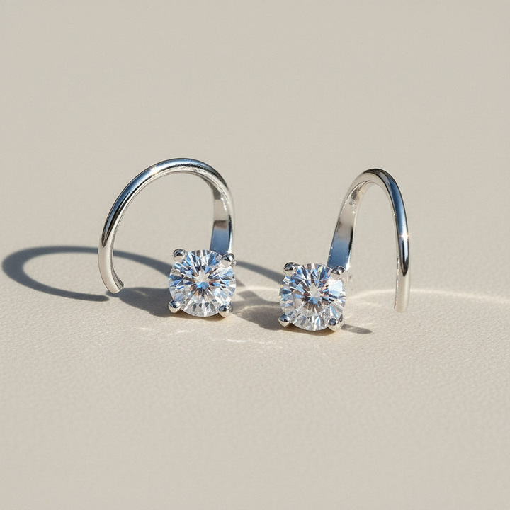 1.0ct Moissanite Open Hoop Earrings