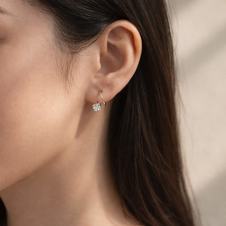 1.0ct Moissanite Open Hoop Earrings