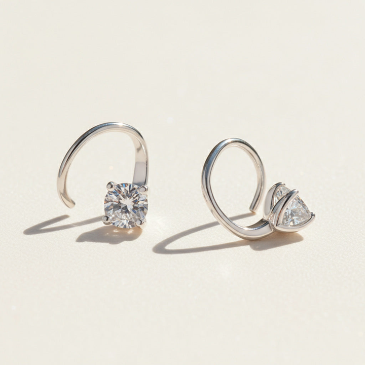 1.0ct Moissanite Open Hoop Earrings