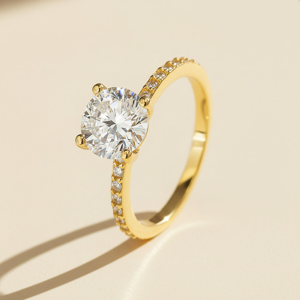 1–2ct Lab Grown Moissanite Solitaire Ring