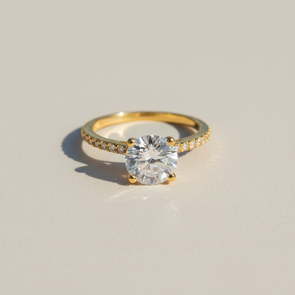 1–2ct Lab Grown Moissanite Solitaire Ring