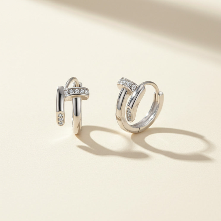 13mm Moissanite Pavé Huggie Earrings