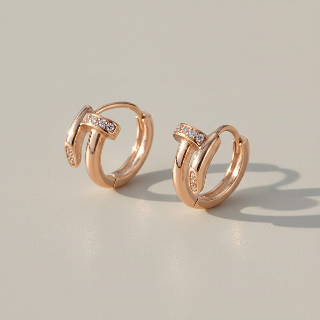 13mm Moissanite Pavé Huggie Earrings