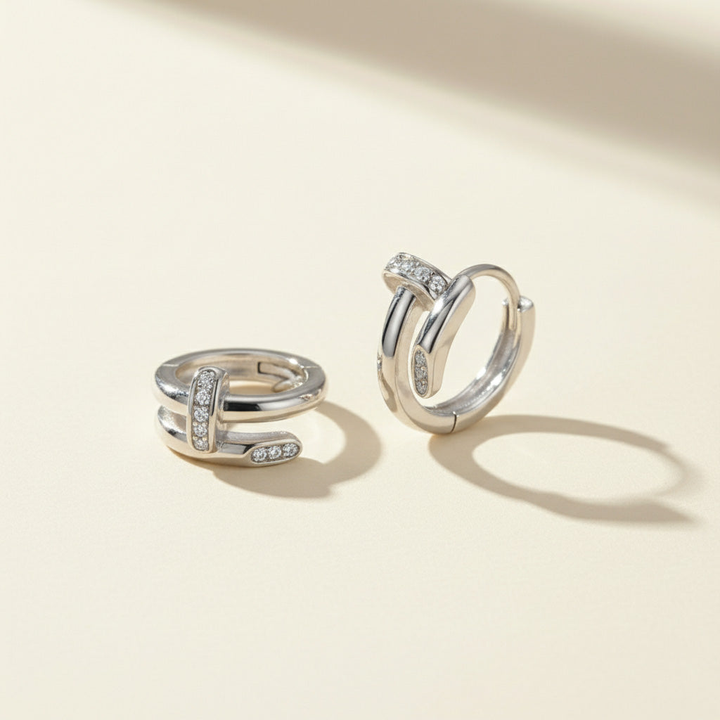 13mm Moissanite Pavé Huggie Earrings
