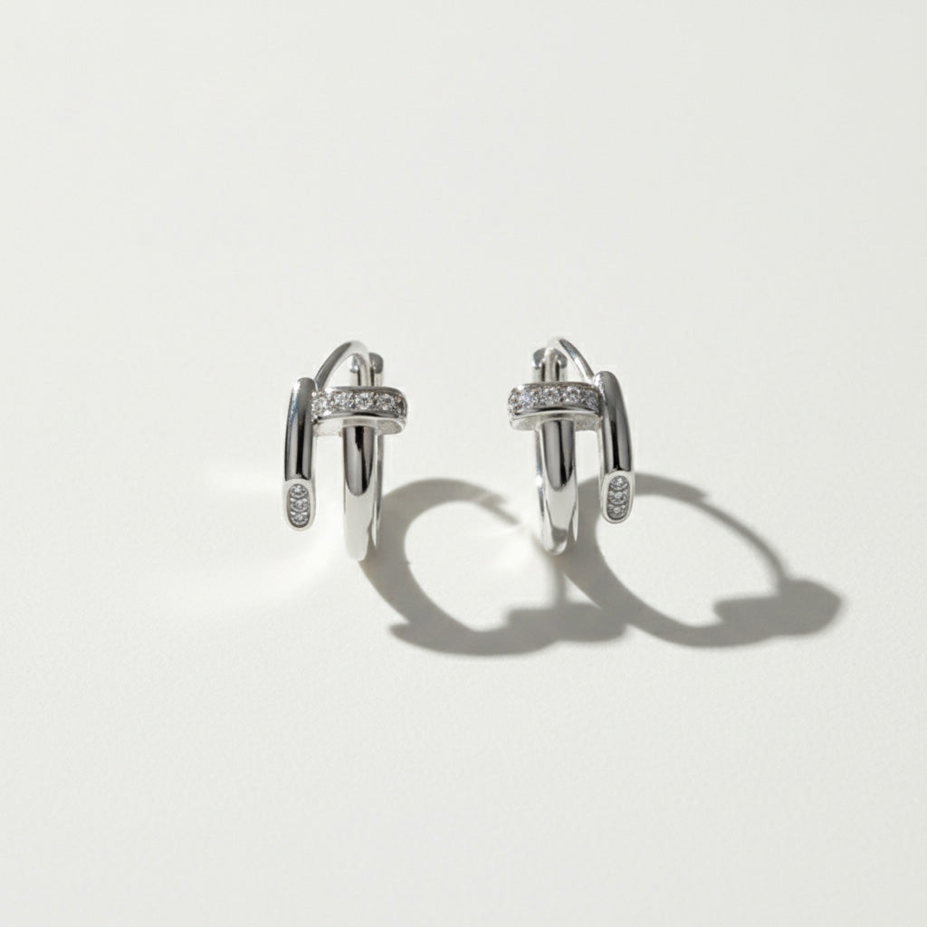 13mm Moissanite Pavé Huggie Earrings