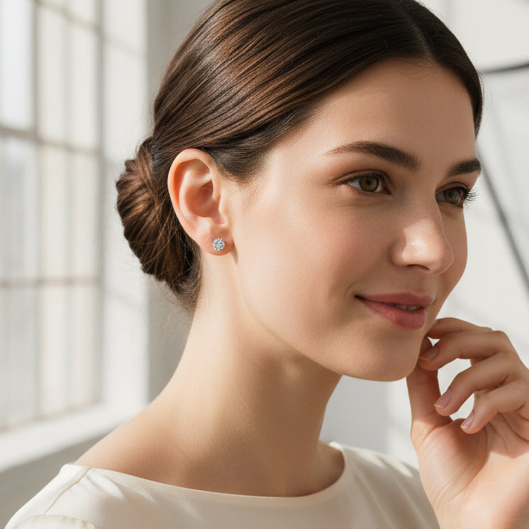 D/VVS1 Moissanite Stud Earrings
