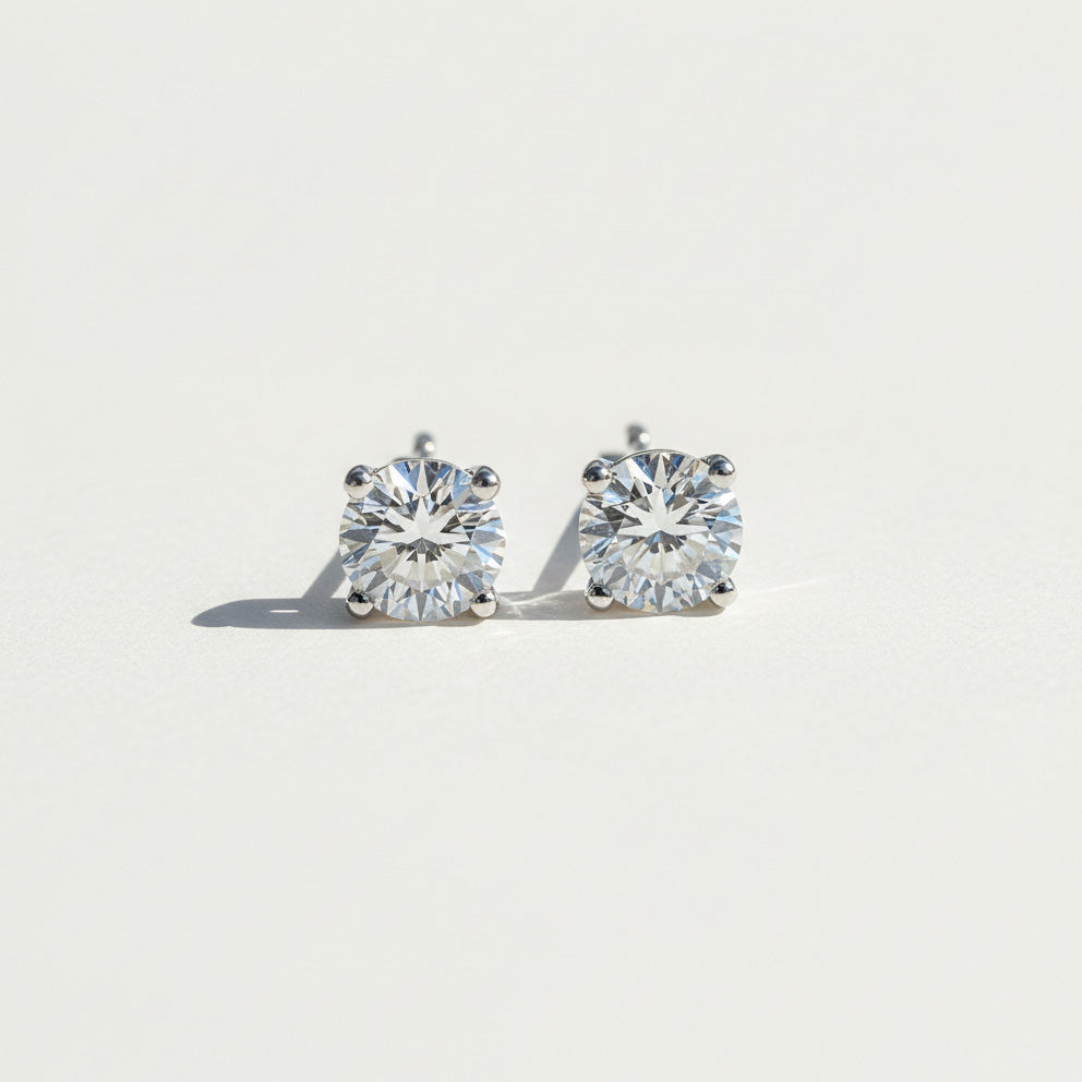 D/VVS1 Moissanite Stud Earrings