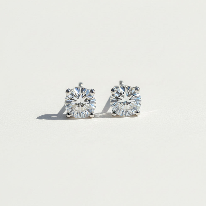 D/VVS1 Moissanite Stud Earrings