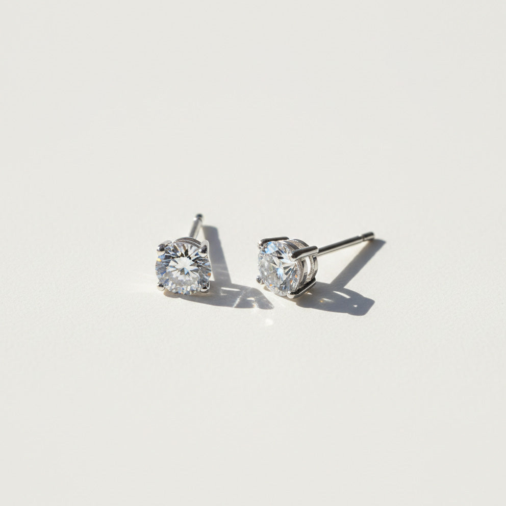 D/VVS1 Moissanite Stud Earrings
