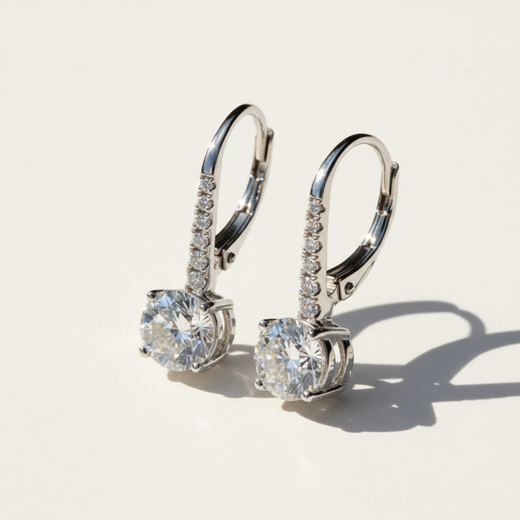 1ct Moissanite Drop Earrings