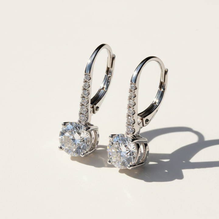 1ct Moissanite Drop Earrings