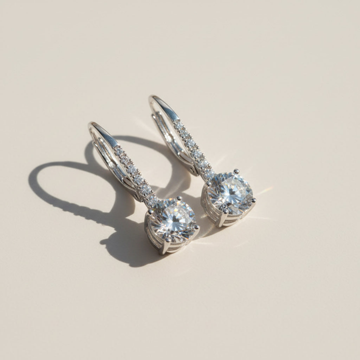 1ct Moissanite Drop Earrings