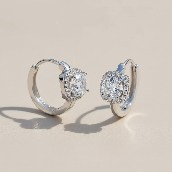 1ct Moissanite Huggie Earrings