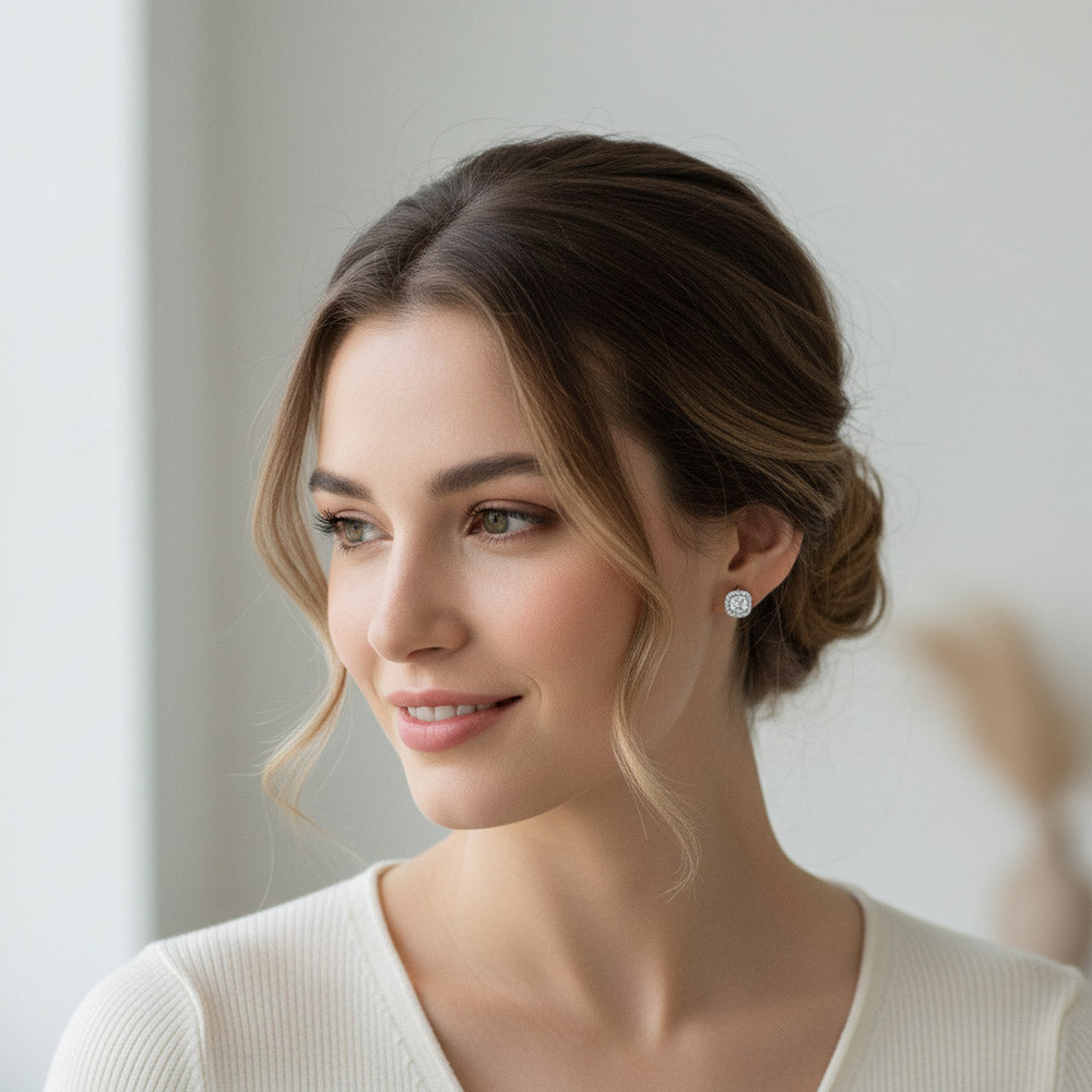 1ct Moissanite Huggie Earrings
