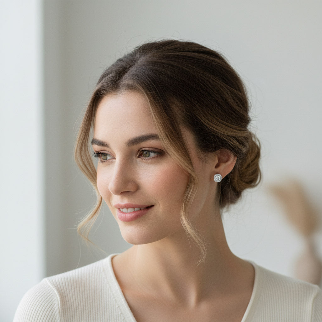 1ct Moissanite Huggie Earrings