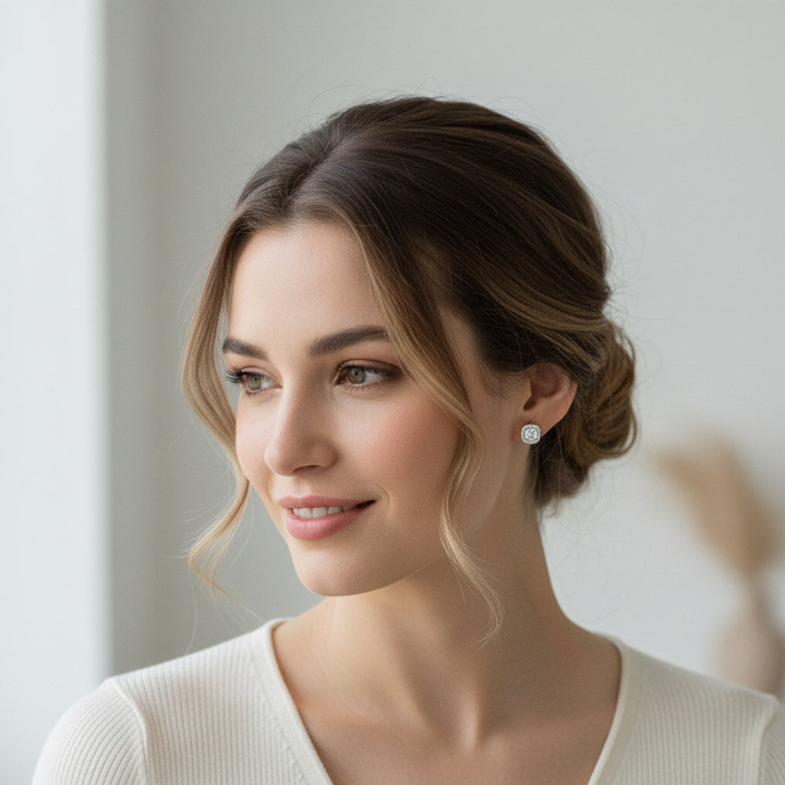 1ct Moissanite Huggie Earrings