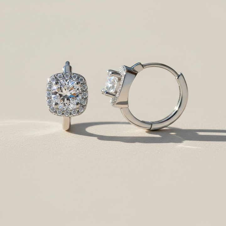 1ct Moissanite Huggie Earrings