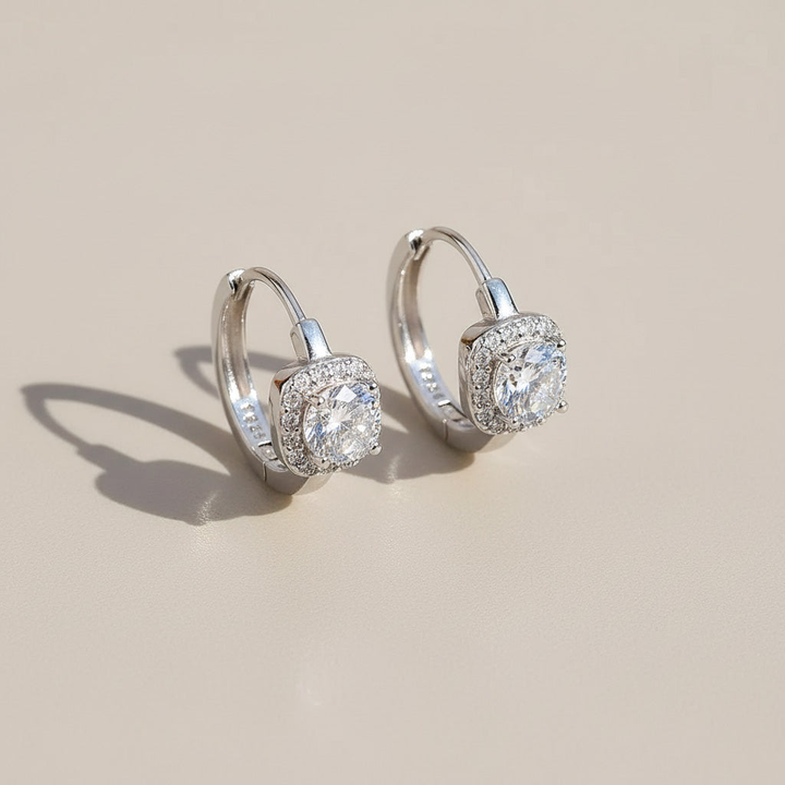 1ct Moissanite Huggie Earrings