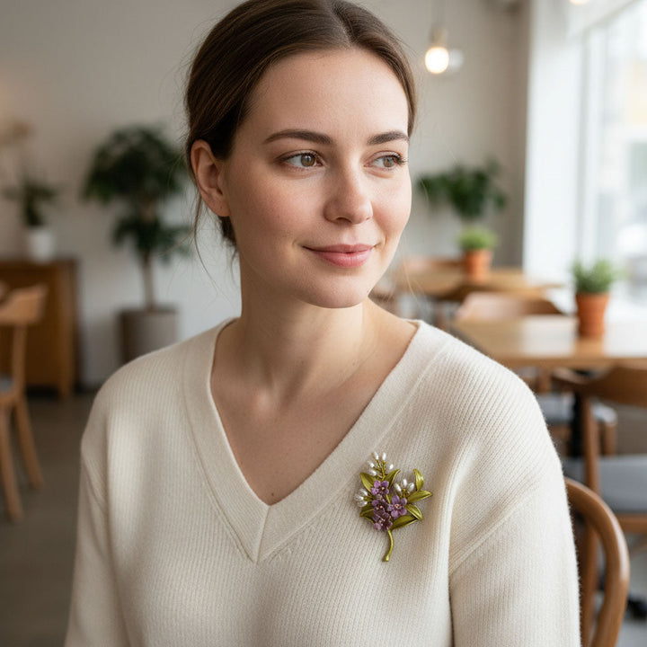 Purple Forget-Me-Not Brooch