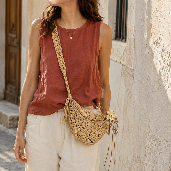 Macrame Convertible Crossbody Bag