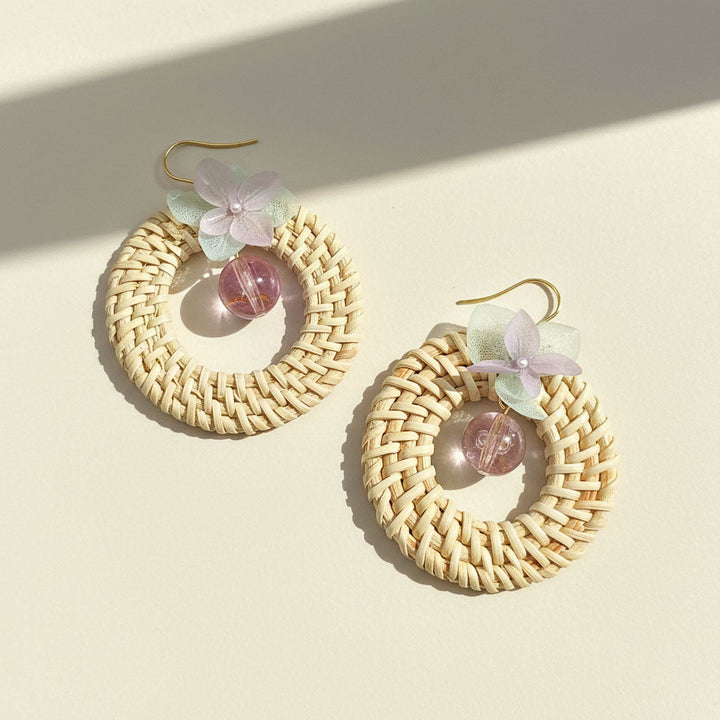 Rattan Dried Flower Earrings