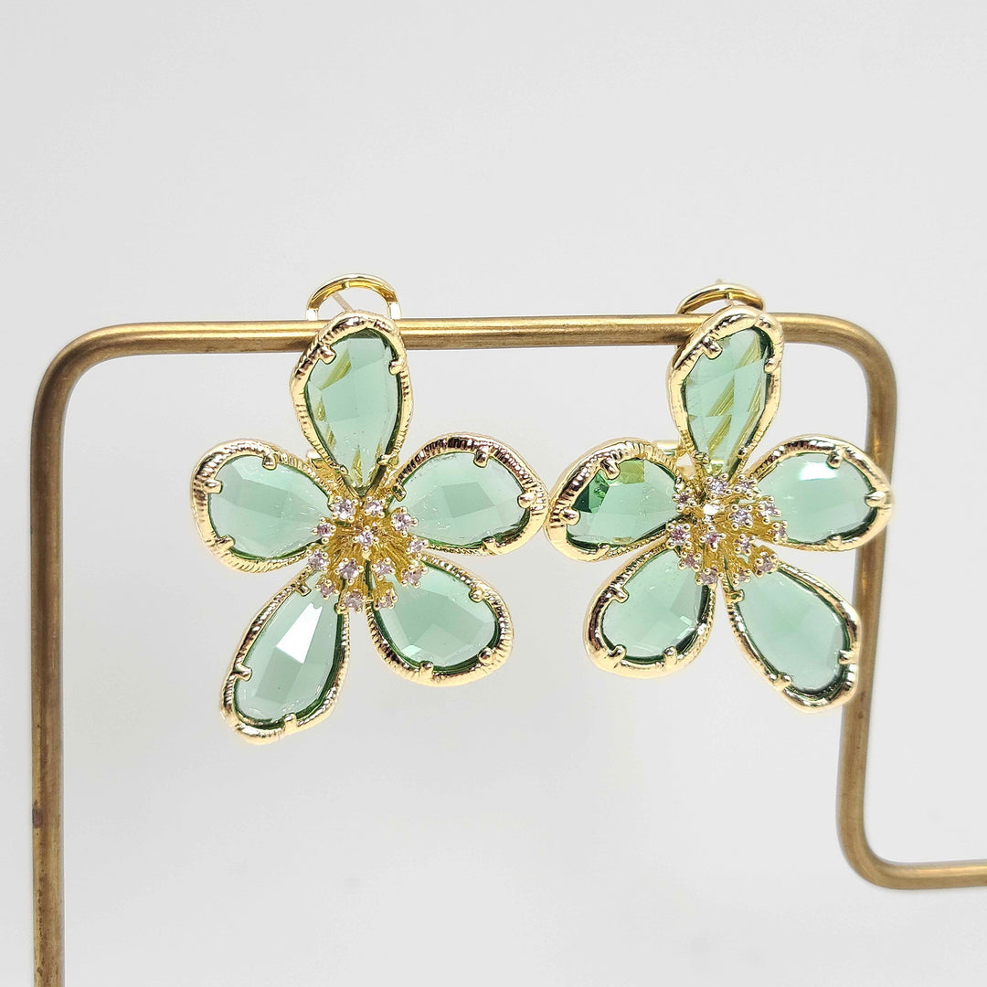 Boho Crystal Flower Earrings