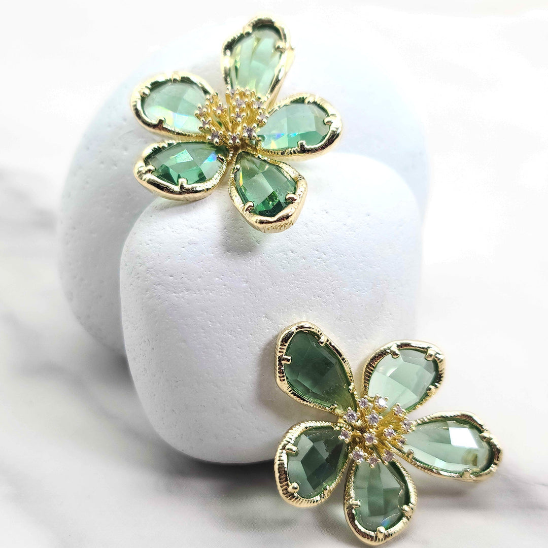 Boho Crystal Flower Earrings