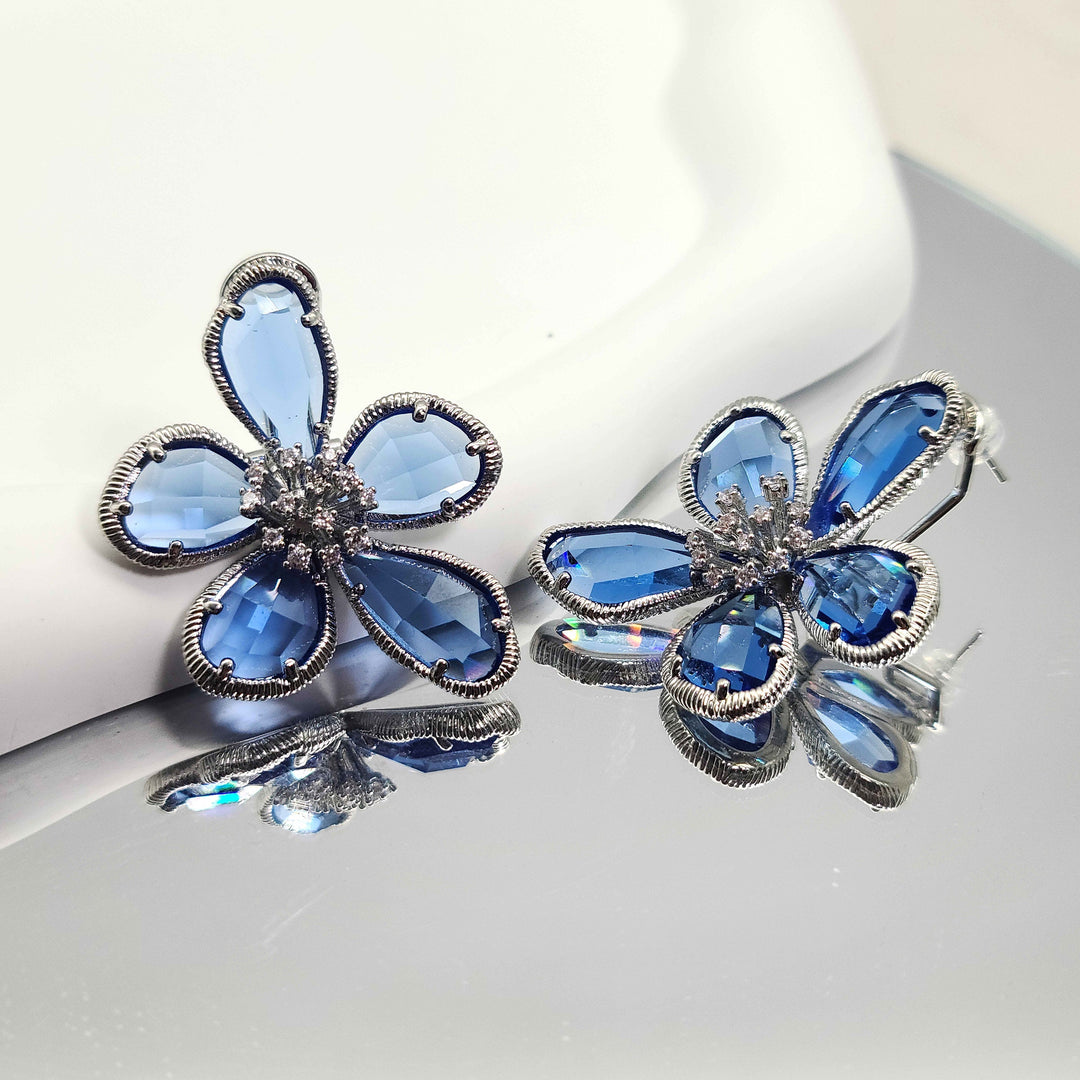 Boho Crystal Flower Earrings