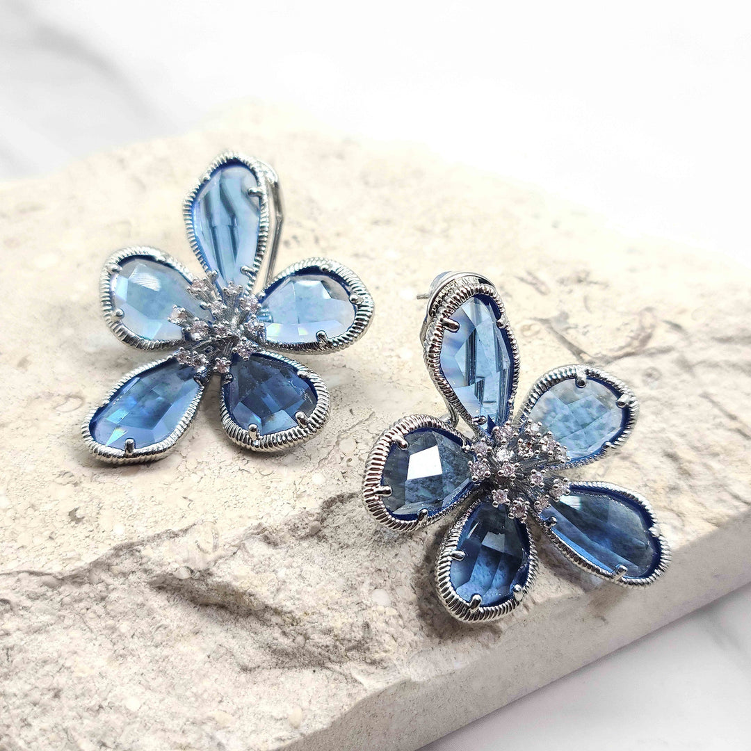 Boho Crystal Flower Earrings