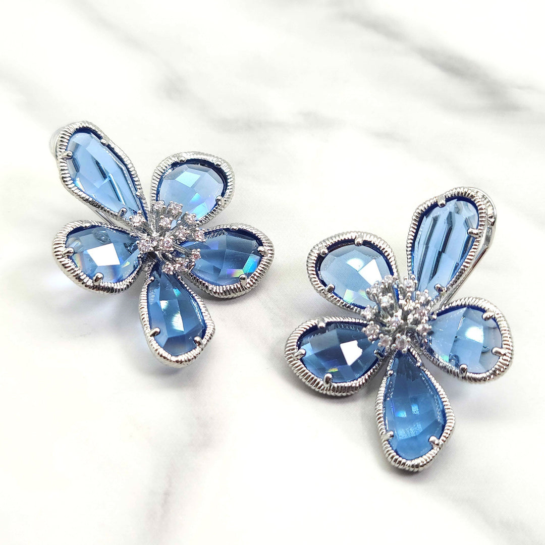 Boho Crystal Flower Earrings