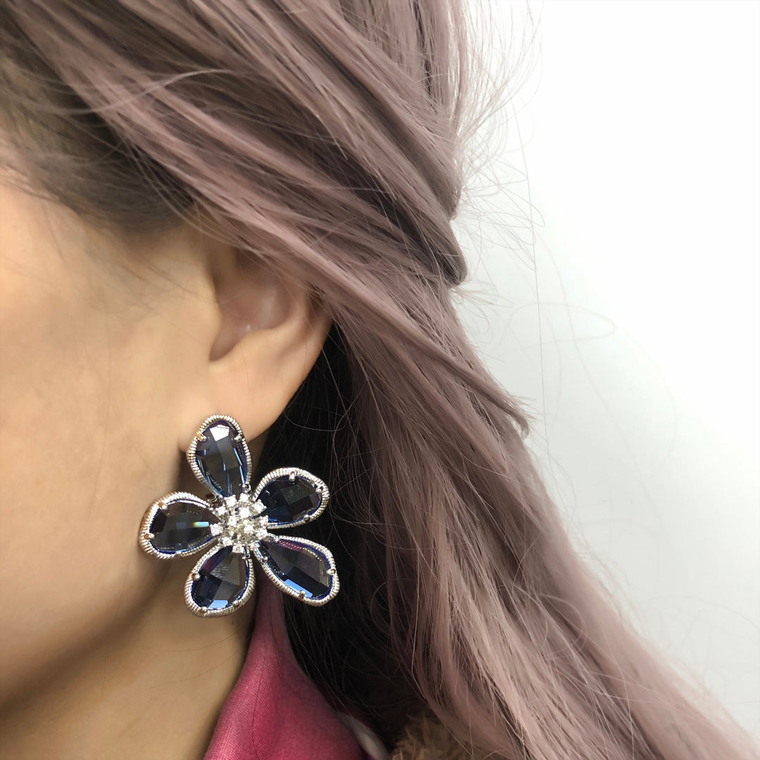 Boho Crystal Flower Earrings