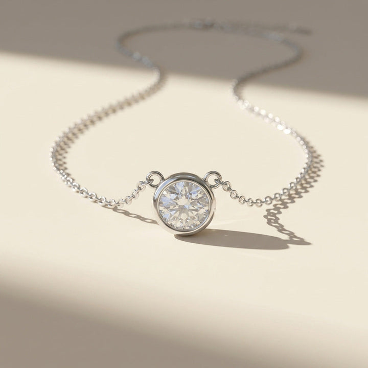 Bezel Moissanite Necklace