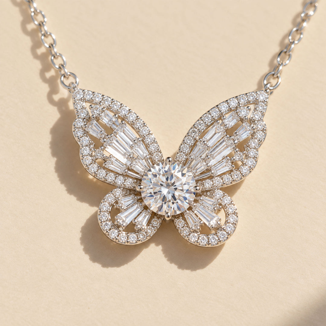 Moissanite Butterfly Necklace