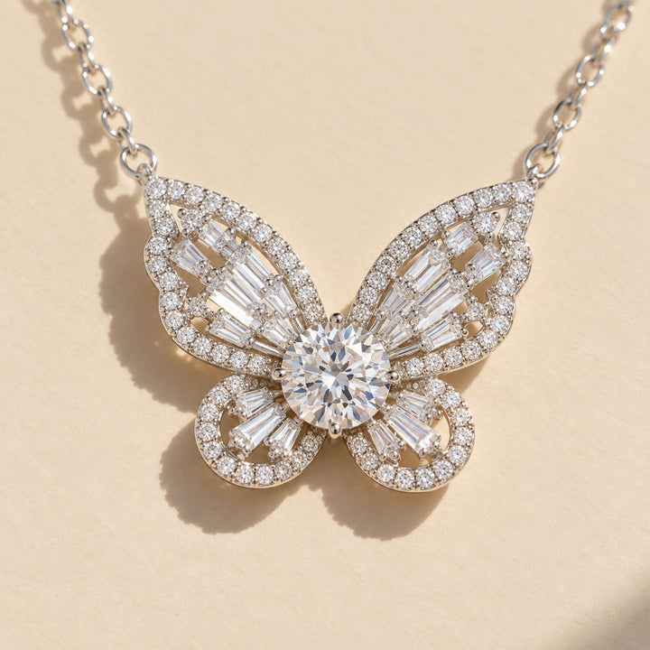 Moissanite Butterfly Necklace