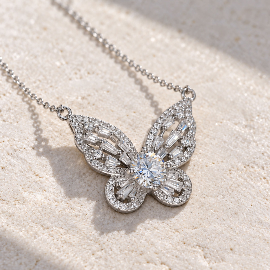 Moissanite Butterfly Necklace