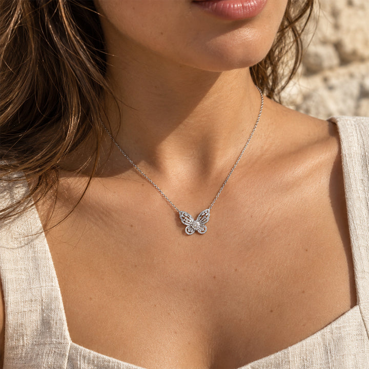 Moissanite Butterfly Necklace