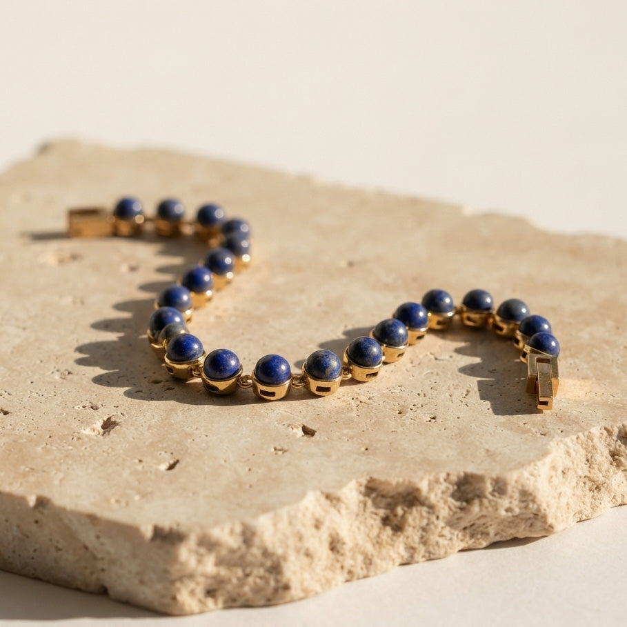 Lapis Lazuli Stone Link Bracelet