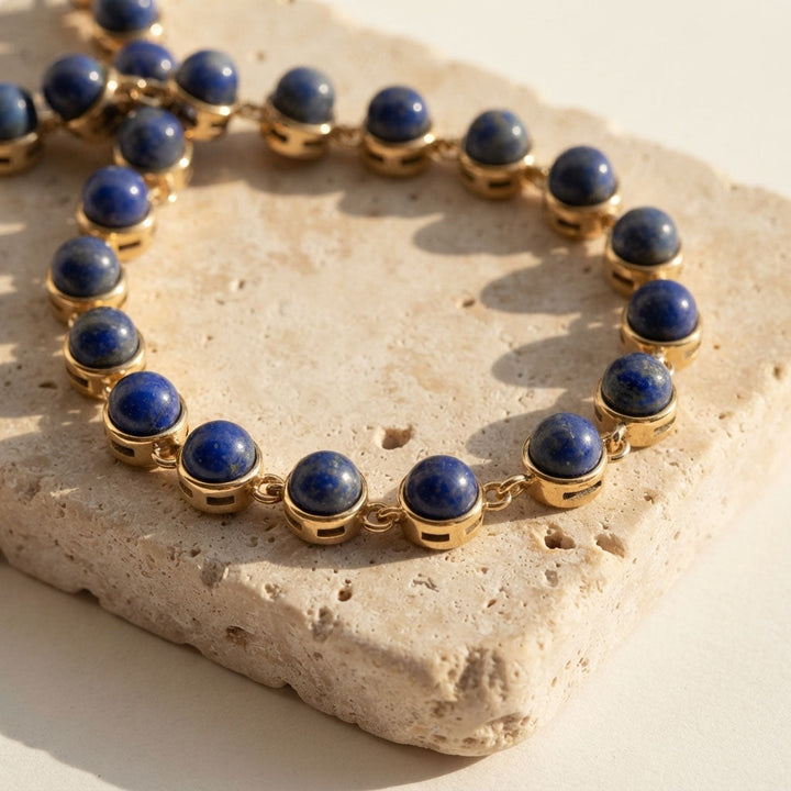 Lapis Lazuli Stone Link Bracelet