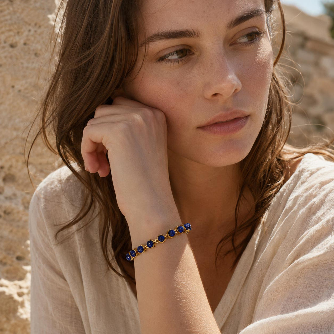 Lapis Lazuli Stone Link Bracelet