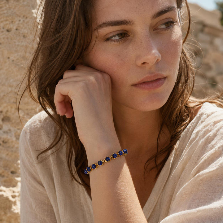 Lapis Lazuli Stone Link Bracelet