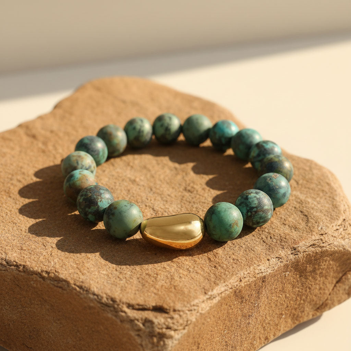 African Turquoise Jasper Bracelet | 10mm Natural Stone Beaded