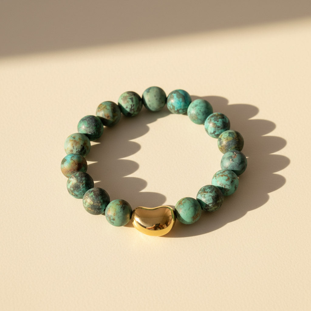 African Turquoise Jasper Bracelet | 10mm Natural Stone Beaded