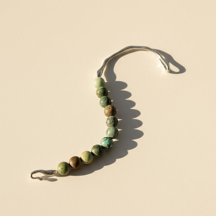 African Turquoise Jasper Bracelet | Stainless Steel Hook