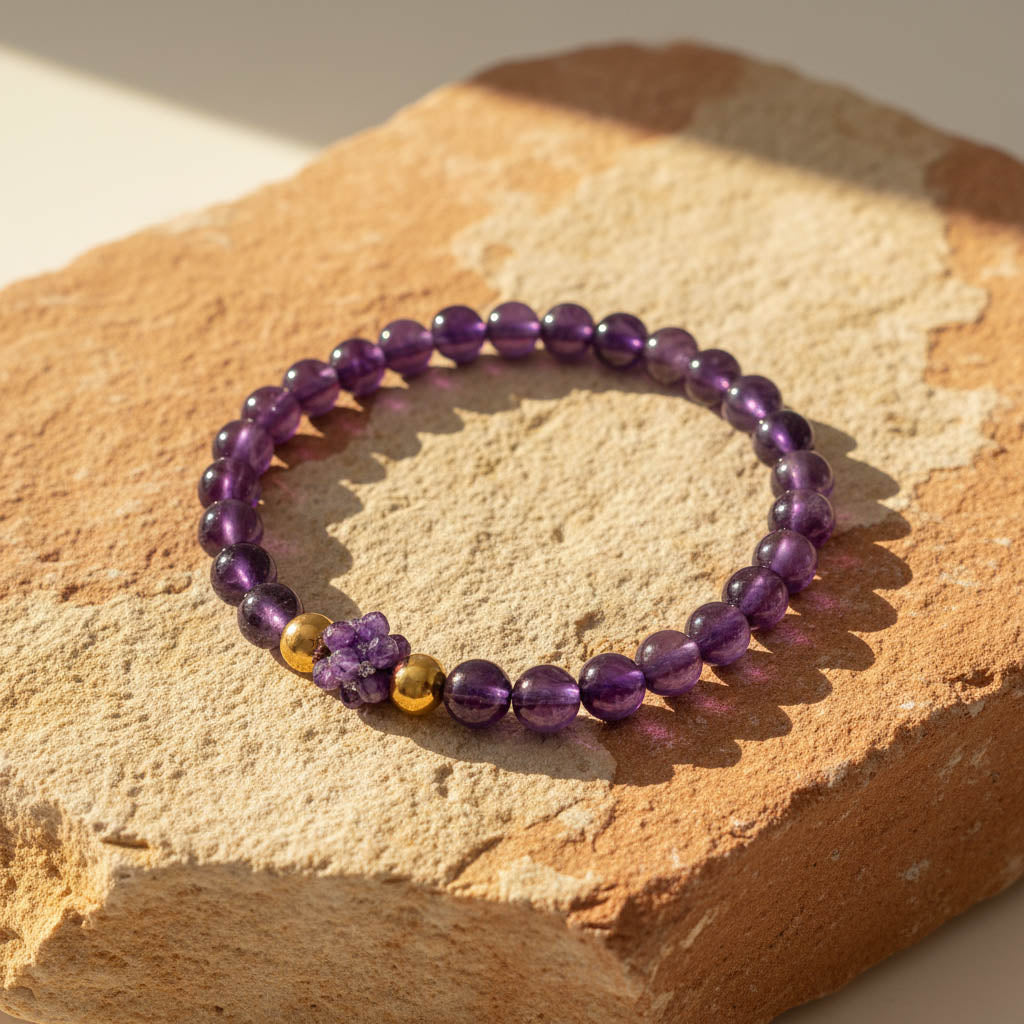 Amethyst Cluster Accent Bracelet