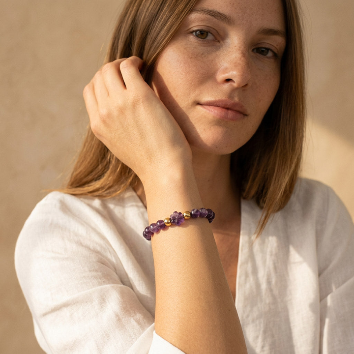 Amethyst Cluster Accent Bracelet