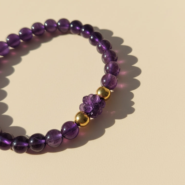 Amethyst Cluster Accent Bracelet