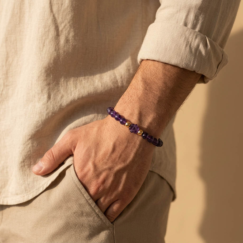 Amethyst Cluster Accent Bracelet