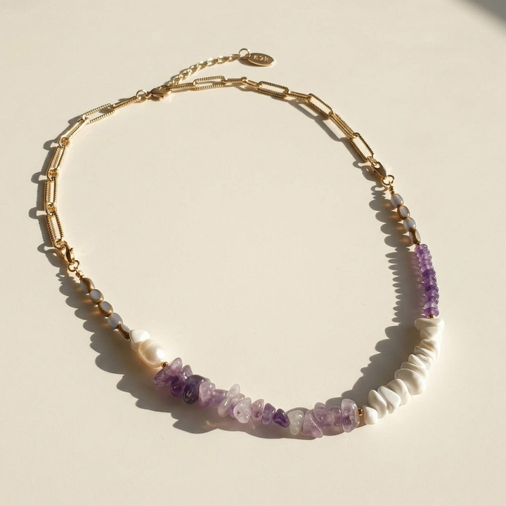 Amethyst &amp; Pearl Convertible Statement Necklace
